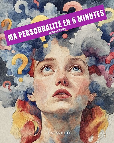 Couverture du livre, une personne réfléchissant, entourée de points d'interrogation